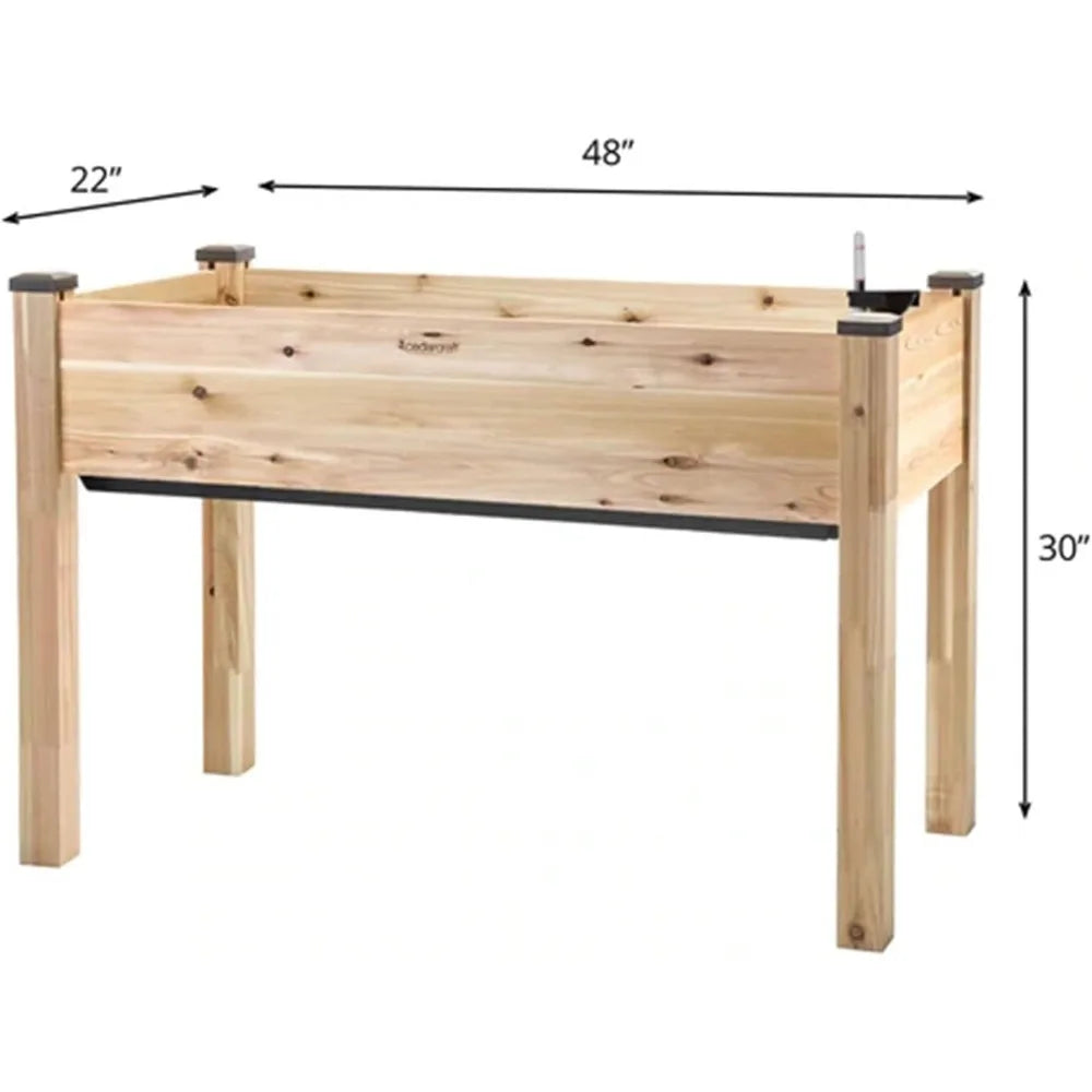 Self-Watering Elevated Cedar Garden Greenhouse