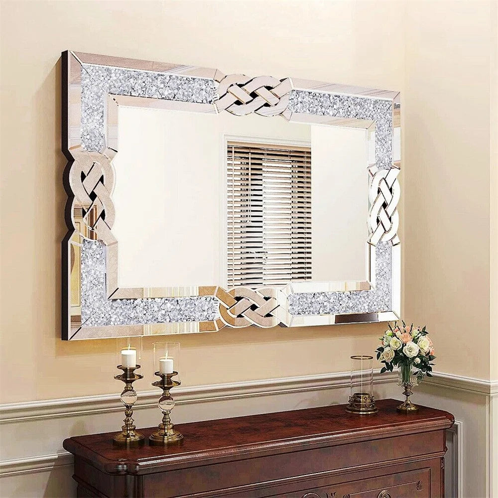 Large Crystal Crush Diamond Mirror Vanity