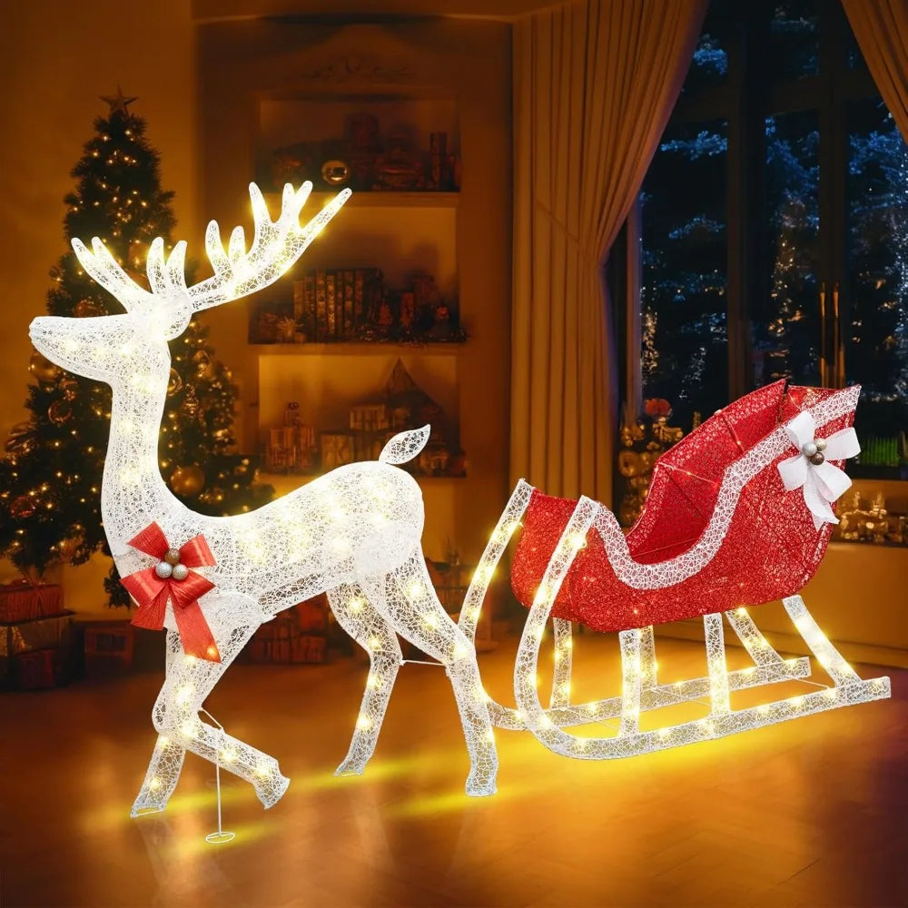 Christmas Decoration Reindeer and Sled Set