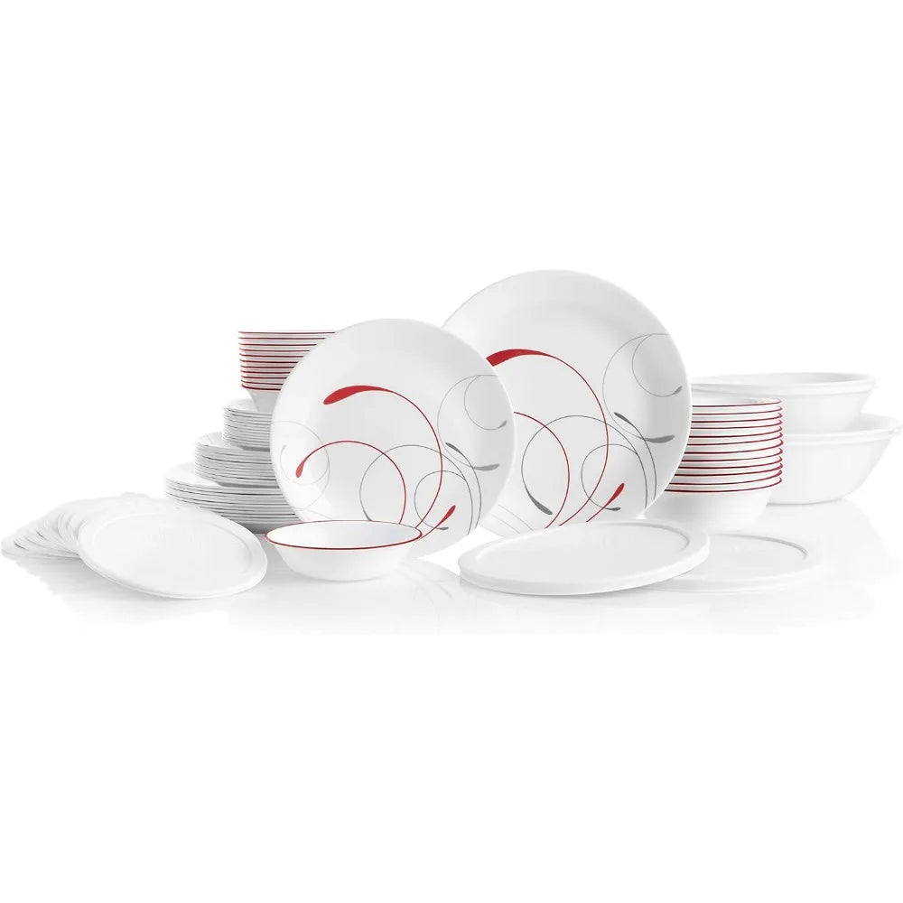 78-Piece Service for 12 Set, Round Glass