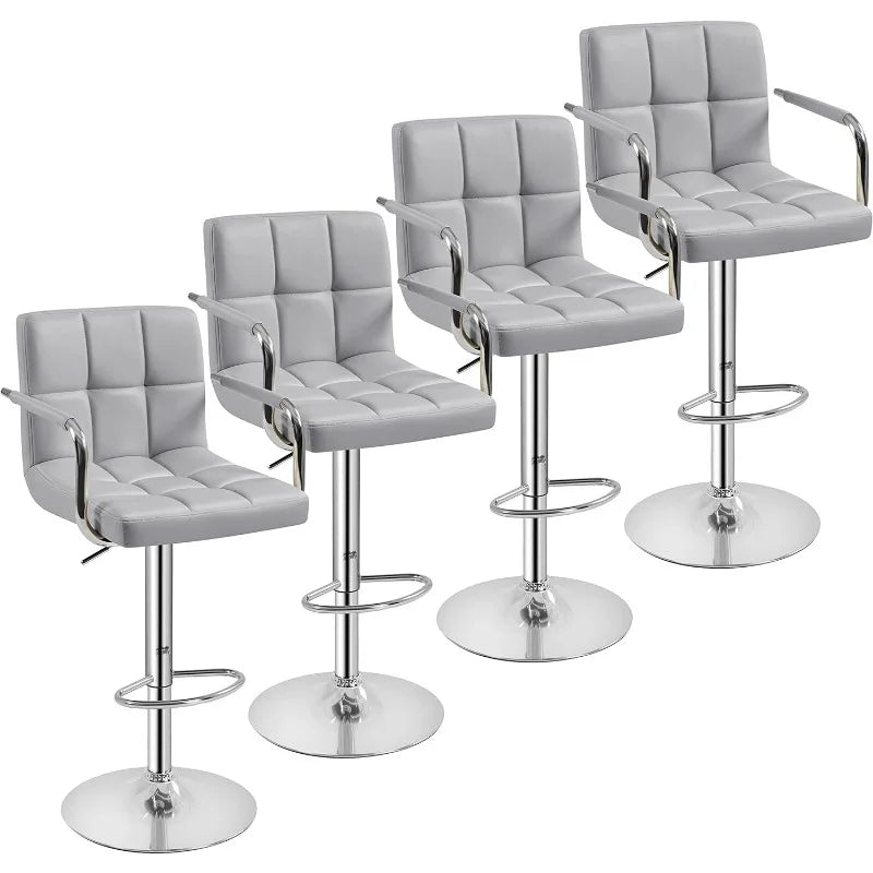 4pcs Adjustable Counter Barstools Height Chairs