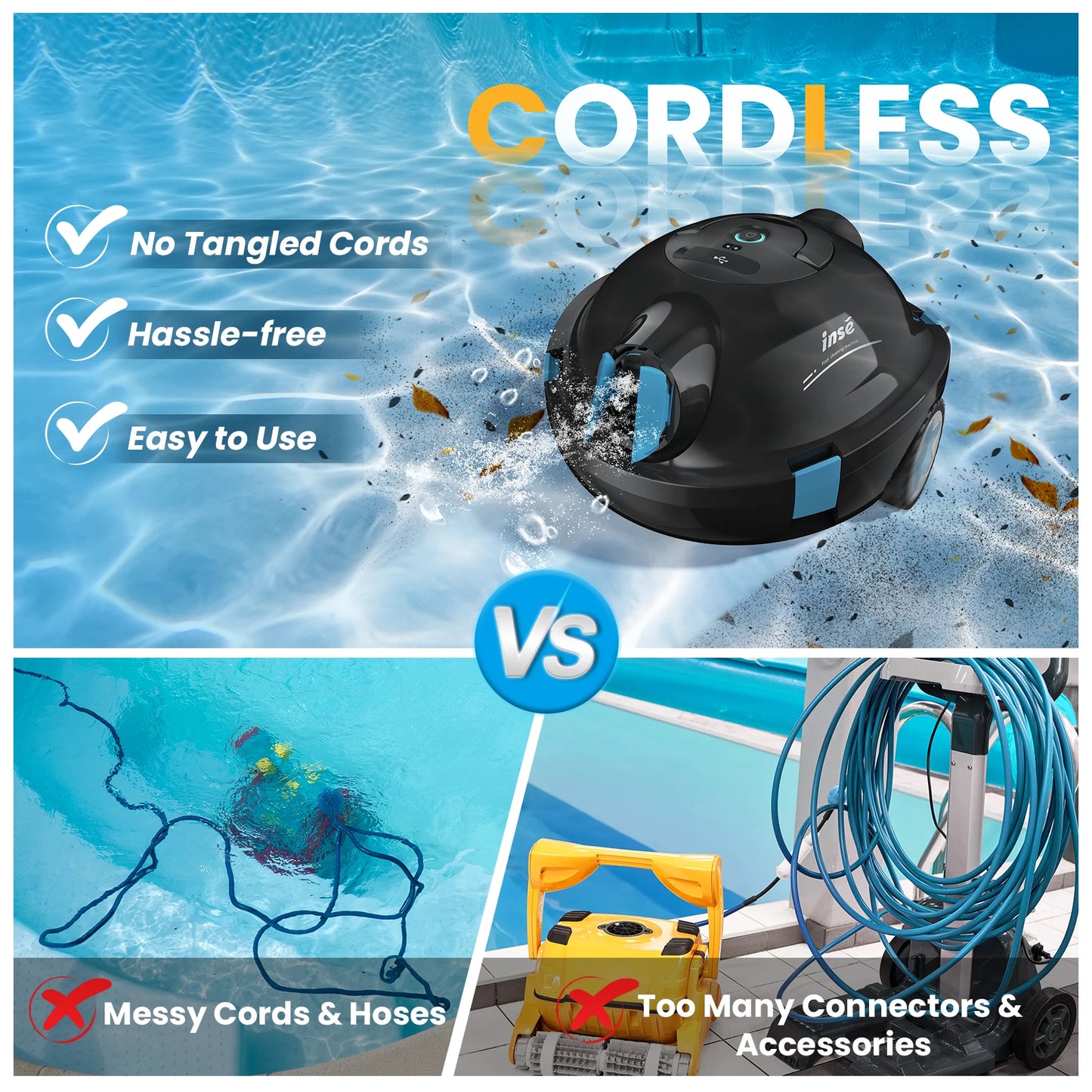 Automatic Cordless Robotic Pool Cleaner