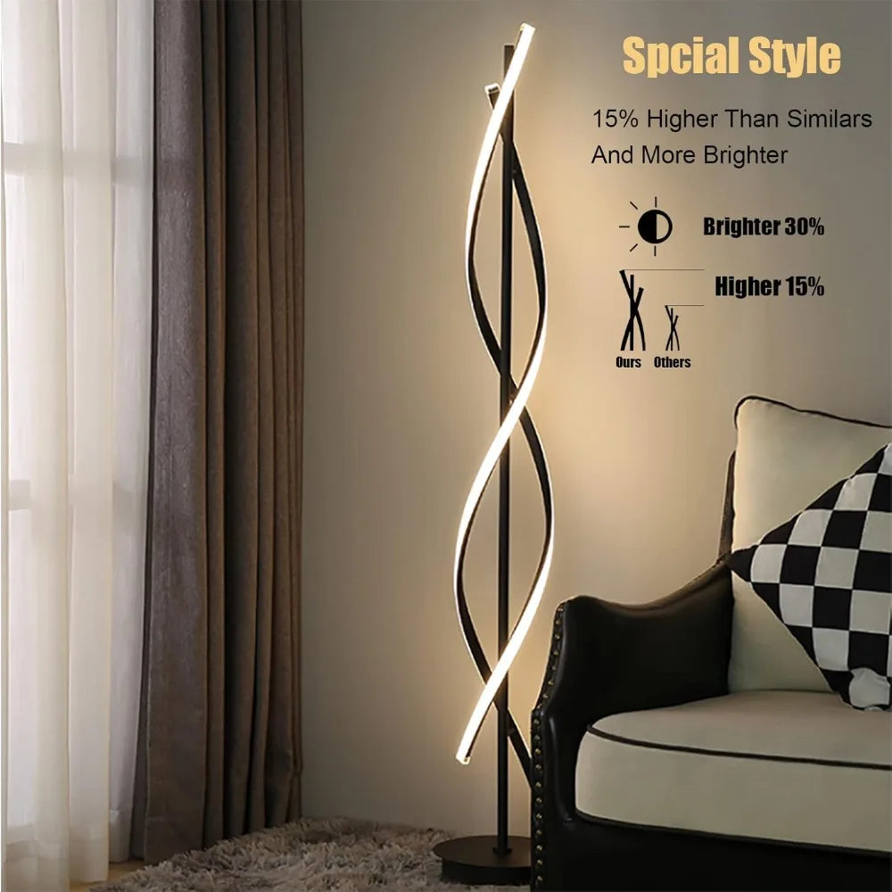 Spiral Floor Art Standing Lamp 3-Color Remote