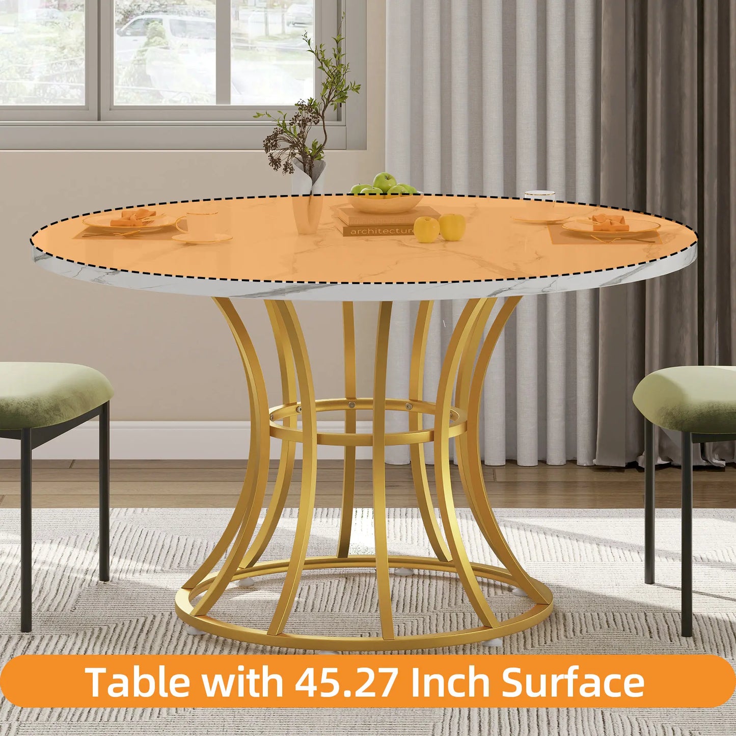 Dining Table Round Marble Pedestal