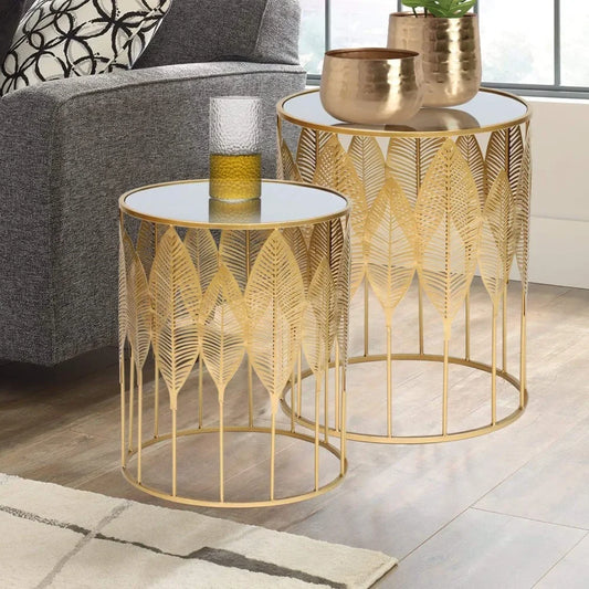 Gold Nesting Coffee, Nightstands, Set Of 2