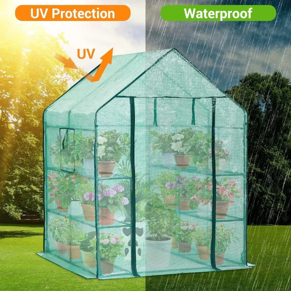 Heavy Duty Greenhouse with Screen Windows