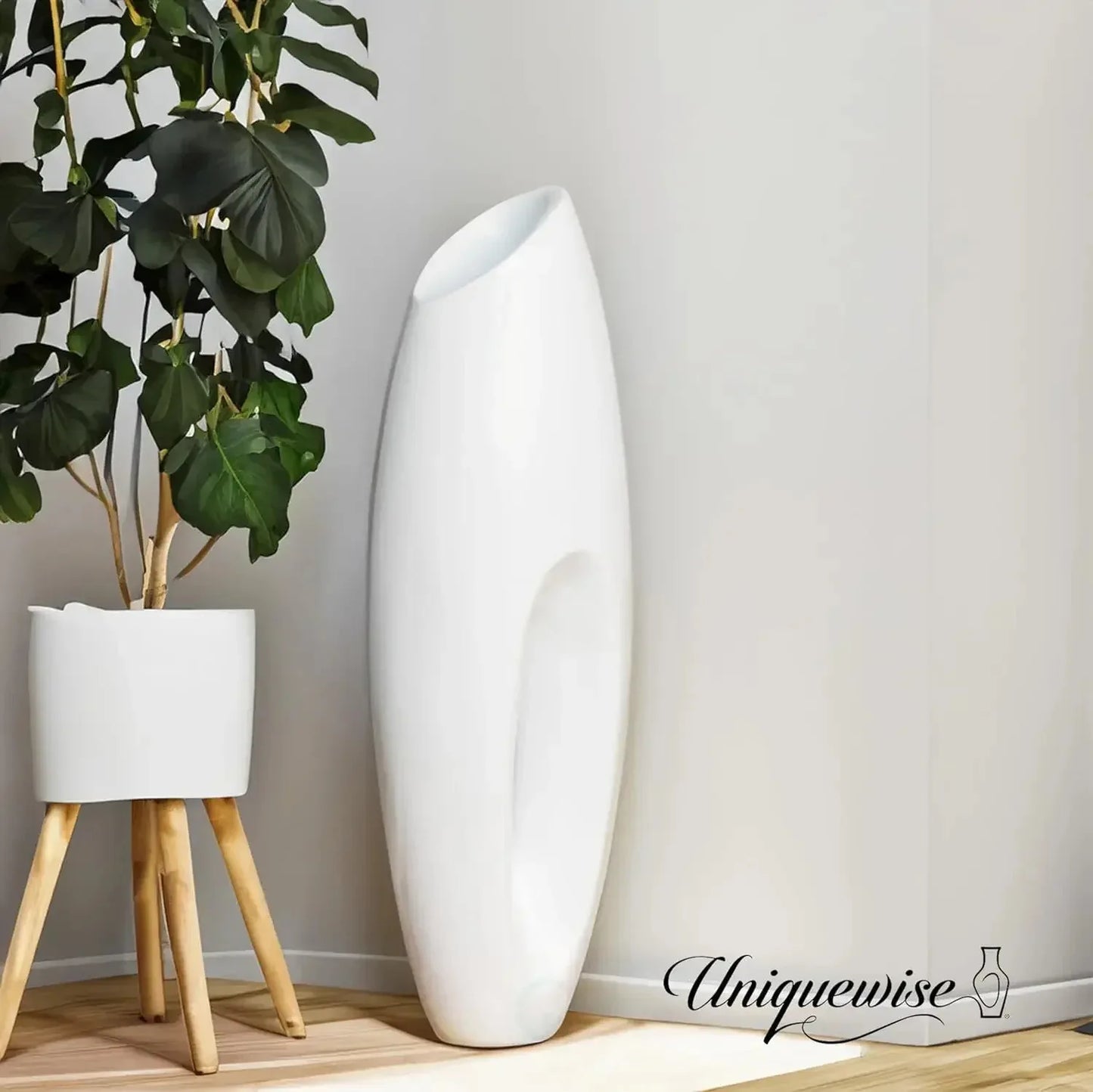 Modern White Large Floor Vase