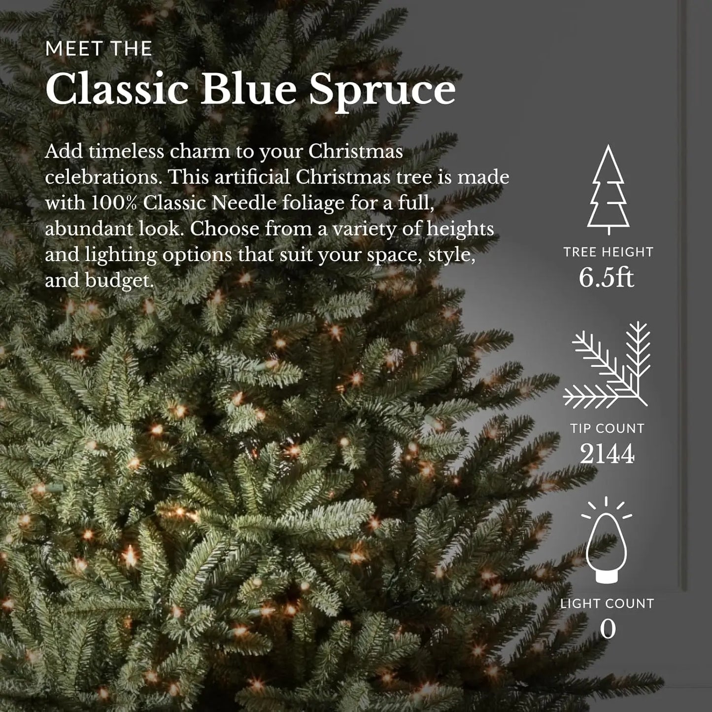 6.5ft Unlit Classic Blue Spruce Artificial Tree