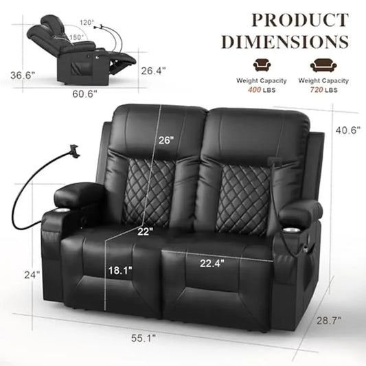 Modern Loveseat Recliner Sofa Set