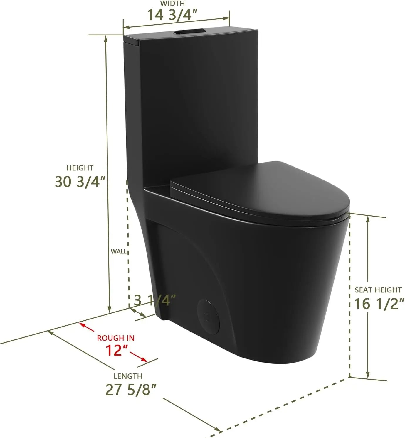 Elongated One Piece Toilet Soft Close Seat