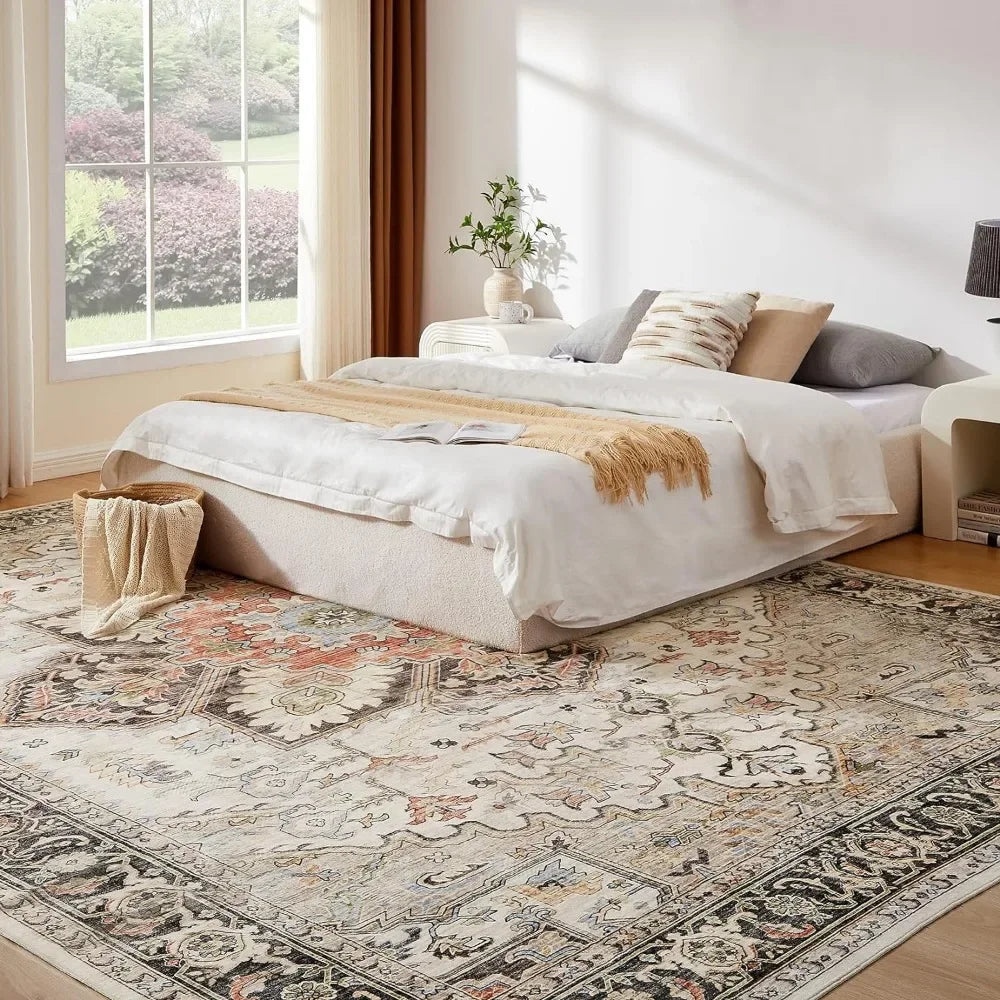 Oriental Vintage Floral Distressed Rug