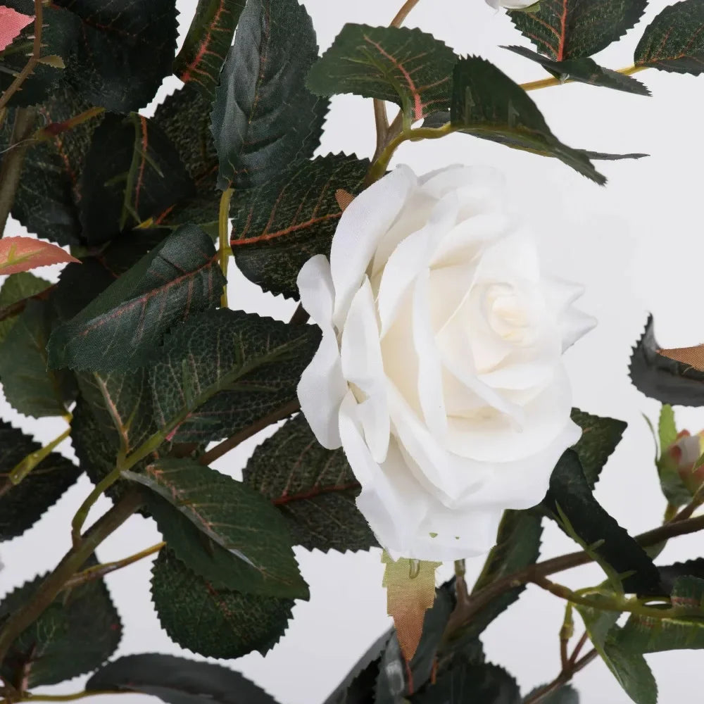 Artificial White Rose Plant In Pot