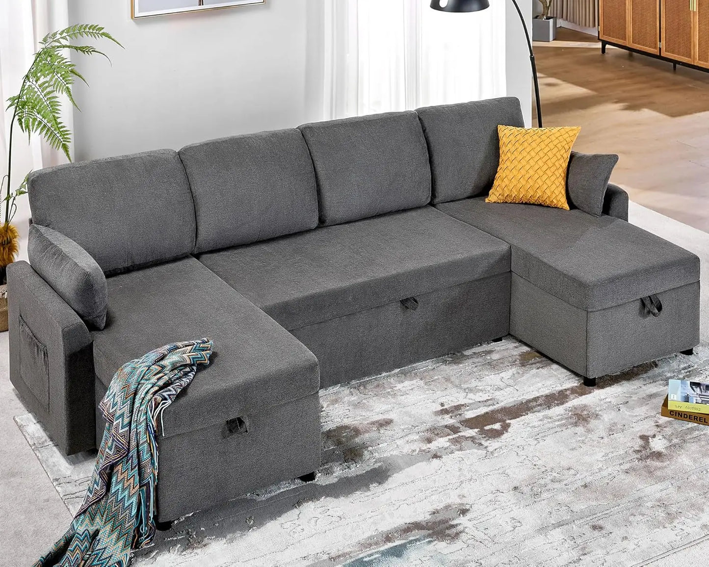 Sleeper Sofa 110 inch Oversize Bed Sectional