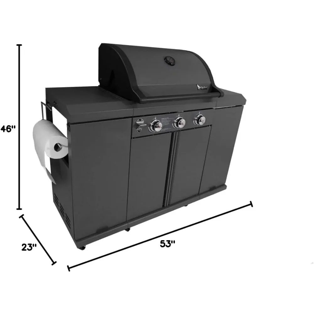 Grill for Outdoor Cooking w/Fold-out Table