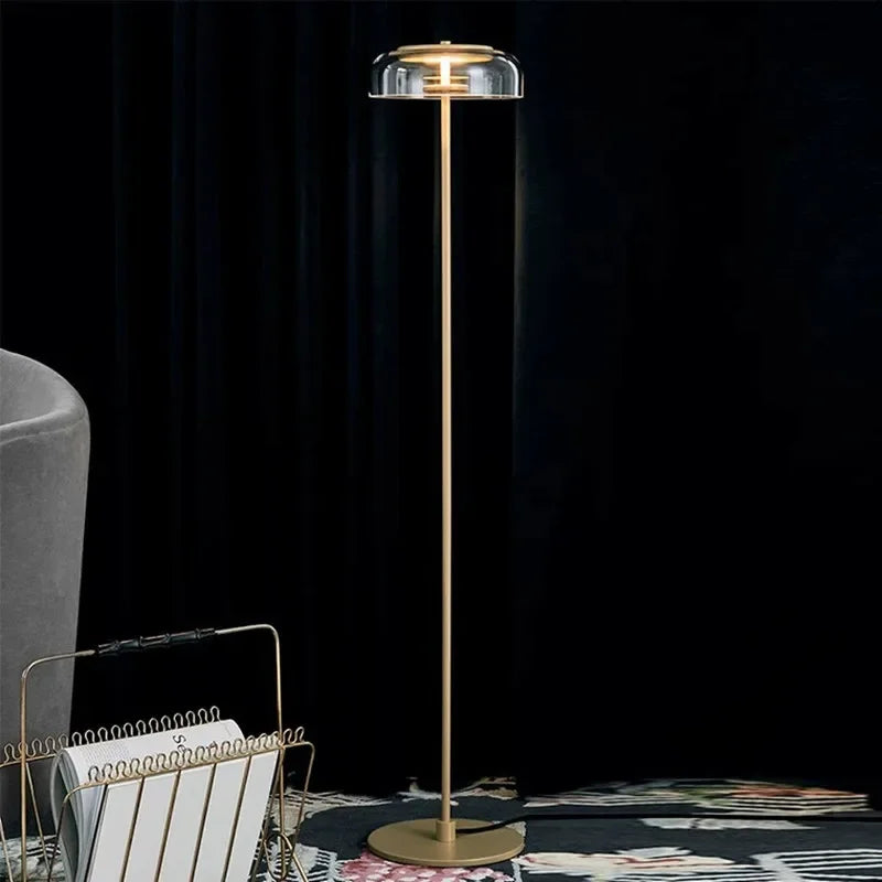 Floor Lamp Post Modern Round Glass