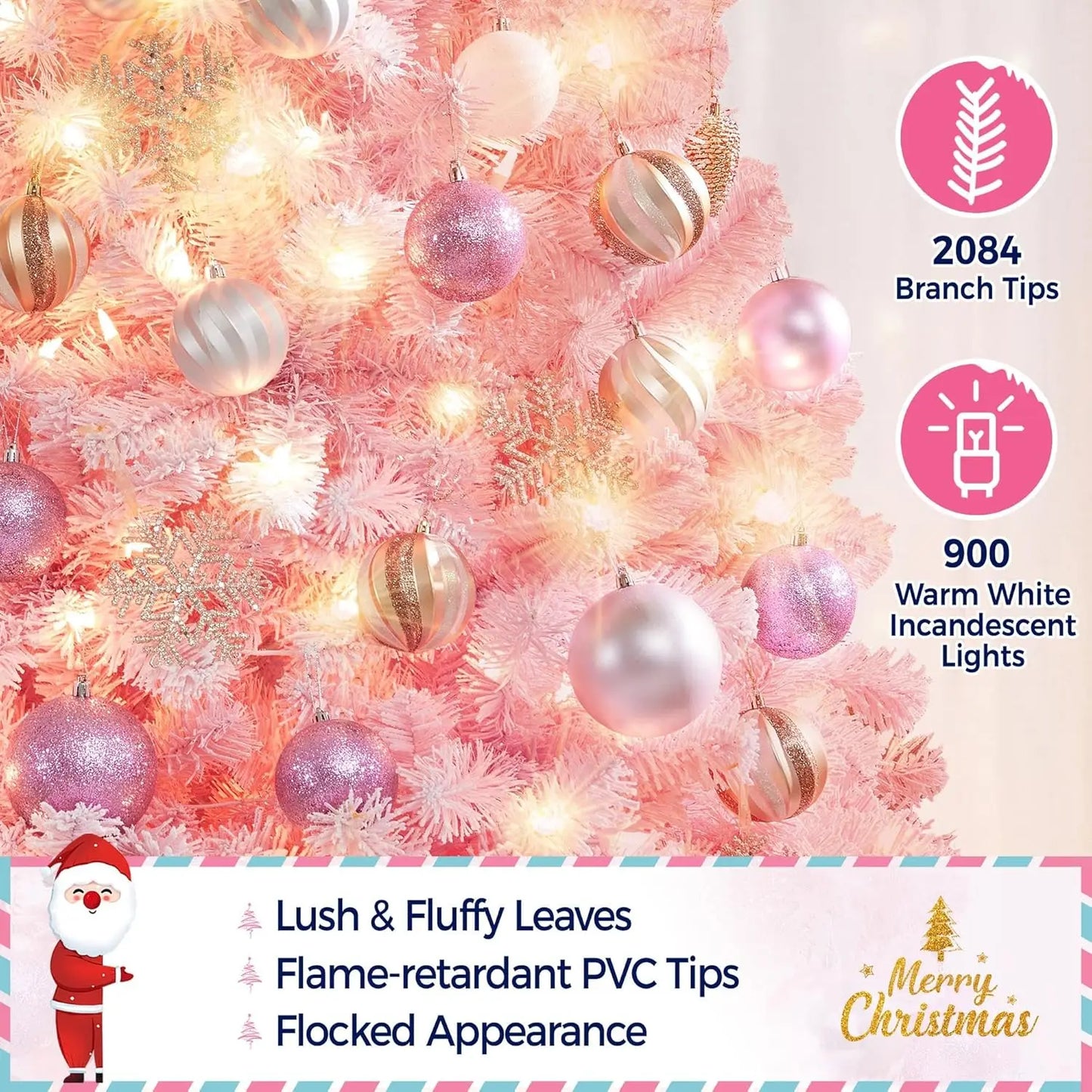 9ft Pre-lit Artificial Christmas Tree with 900 Incandescent