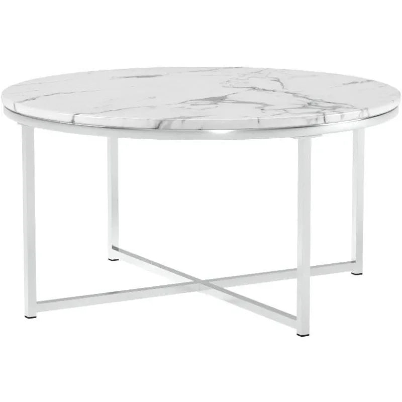 36in Faux Marble Accent Table