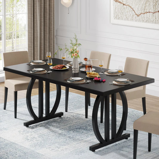 Dining Table for 4-6 People Modern Industrial