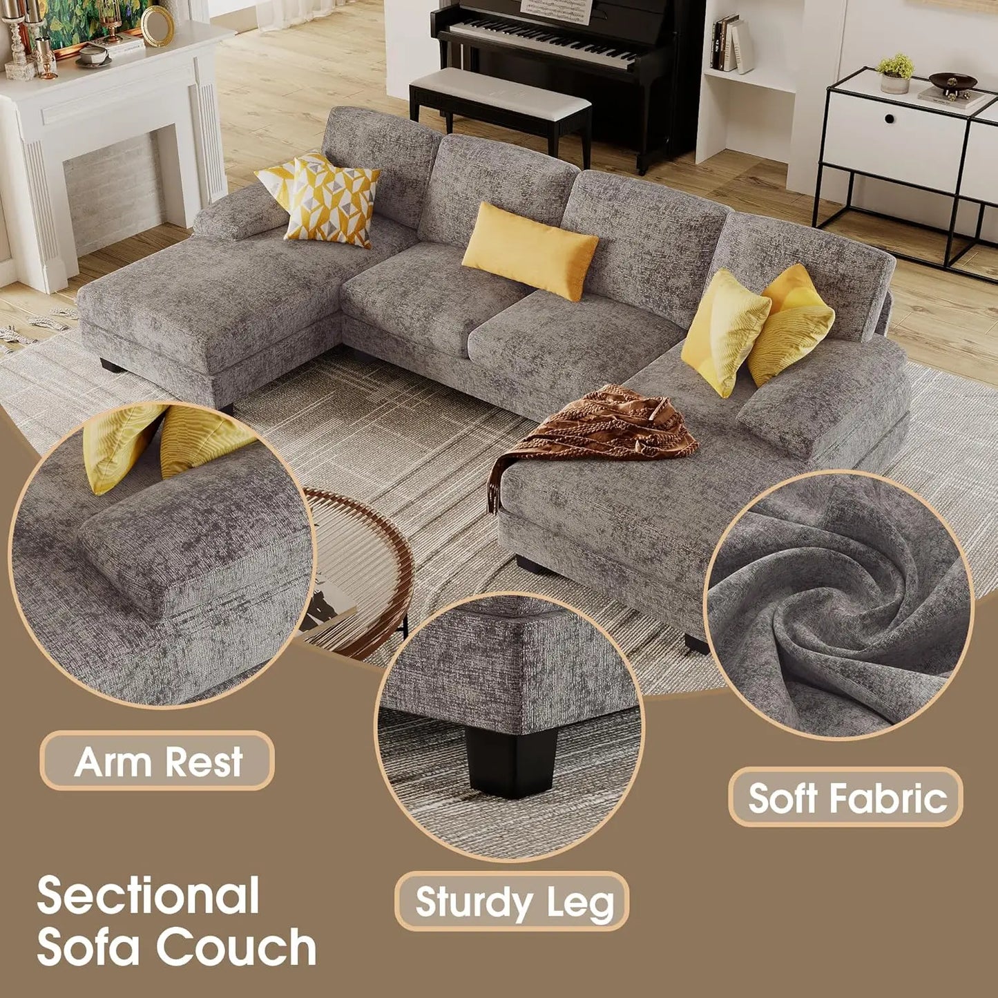 Sectional Couches For Living Room, Apartment