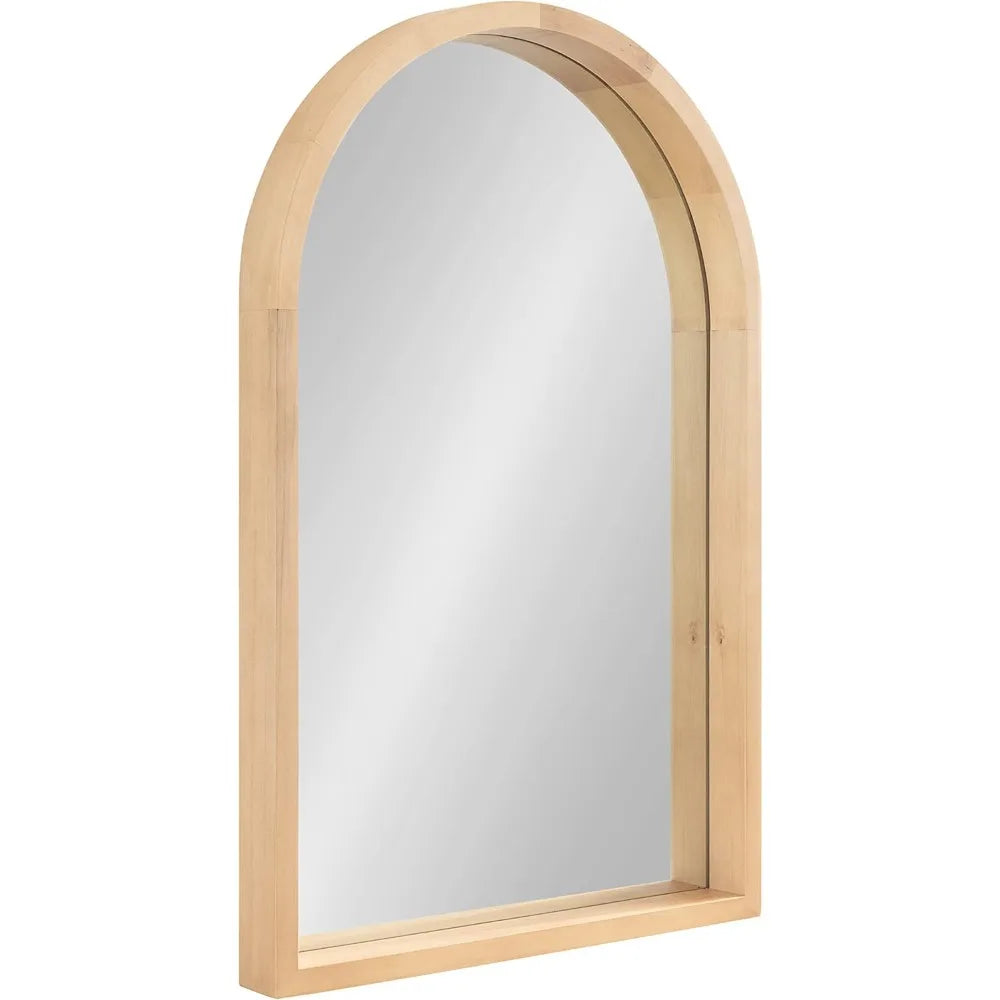 Farmhouse Natural Wood Arched Mirror