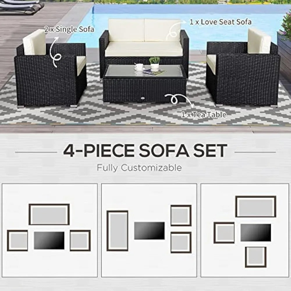 4 Piece Outdoor Sectional Furniture