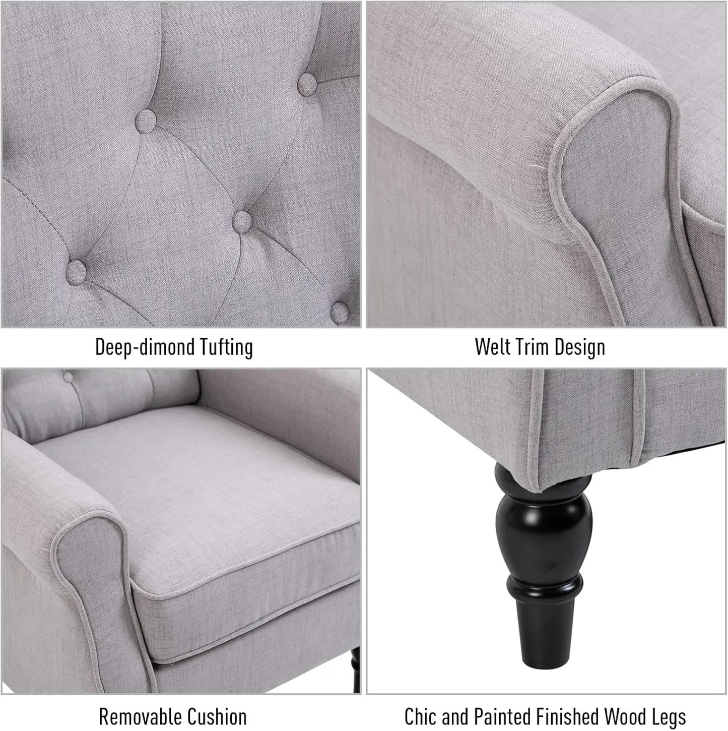 Button-Tufted Accent Chair