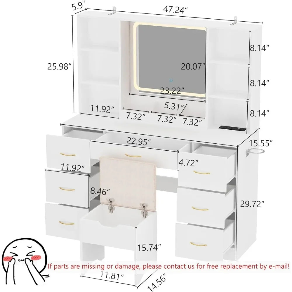 Air Dresser White Vanity Set