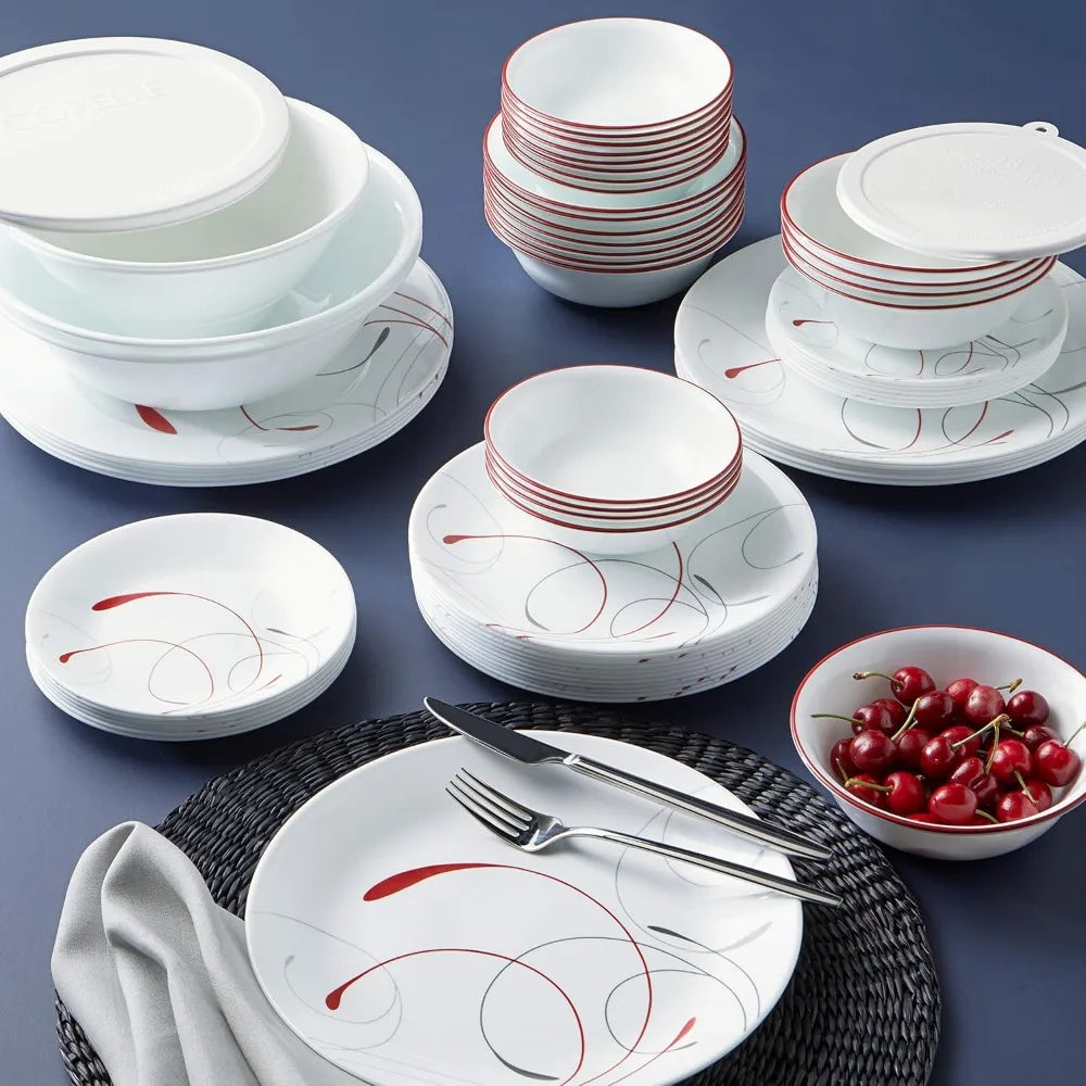 78-Piece Service for 12 Set, Round Glass