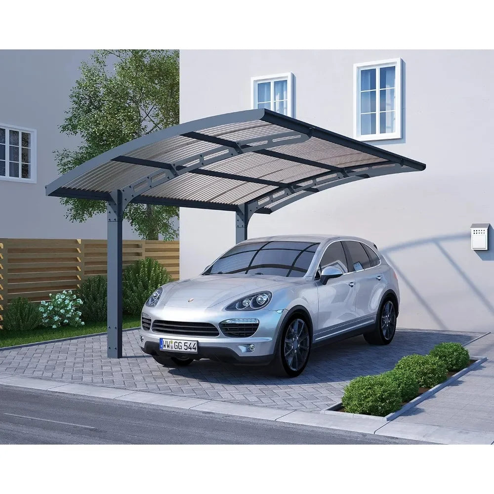 Canopia Arizona 10 Ft. X 16 Ft. X 9 Ft. Wave 5000 Single Carport Aluminum Metal Frame and Polycarbonate Panels Car Port