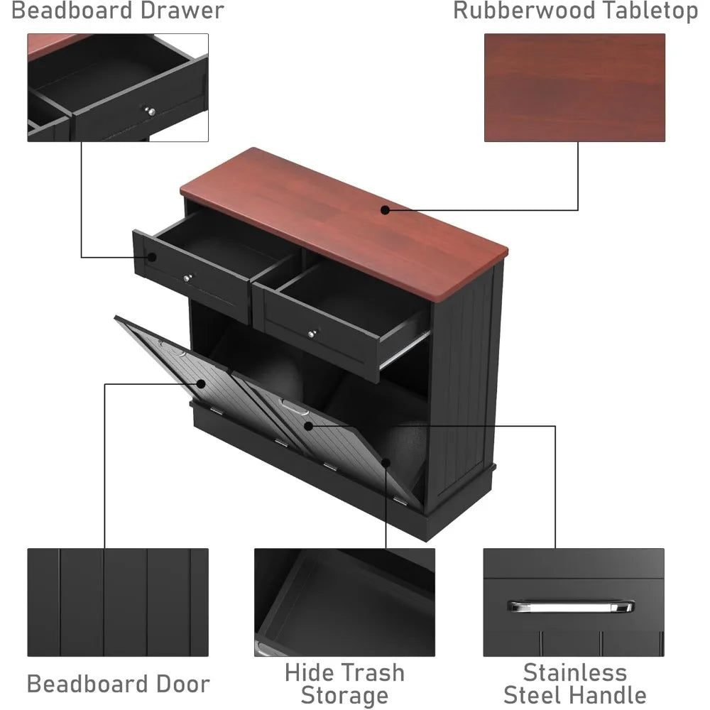 Double Tilt Out Trash Cabinet