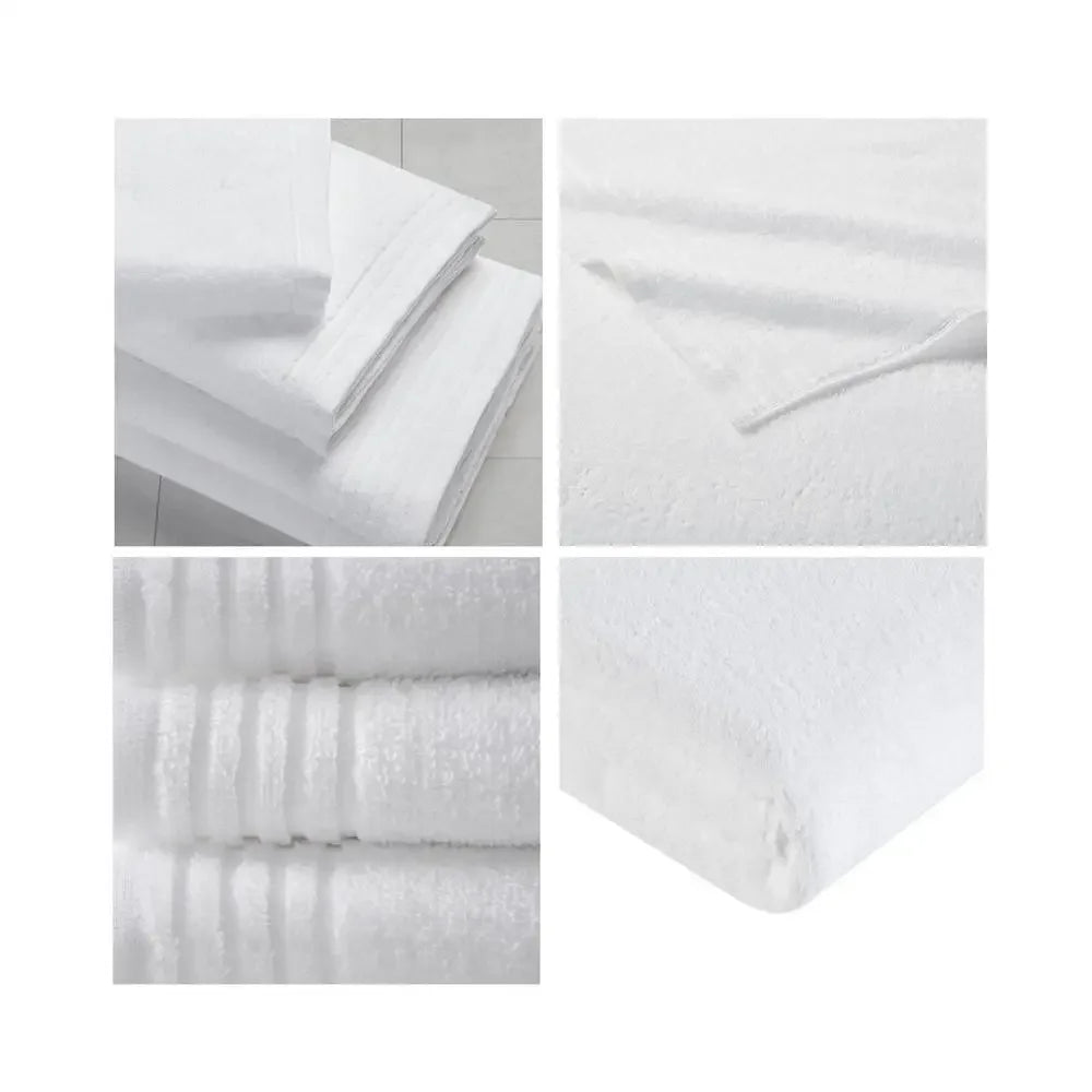 White Cotton Bath Towel Set Quick Dry