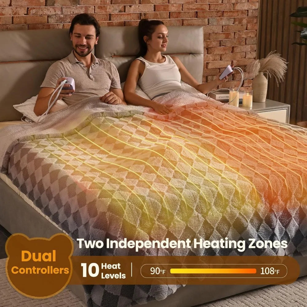 Heated  King Size Dual Controller Electric Blanket