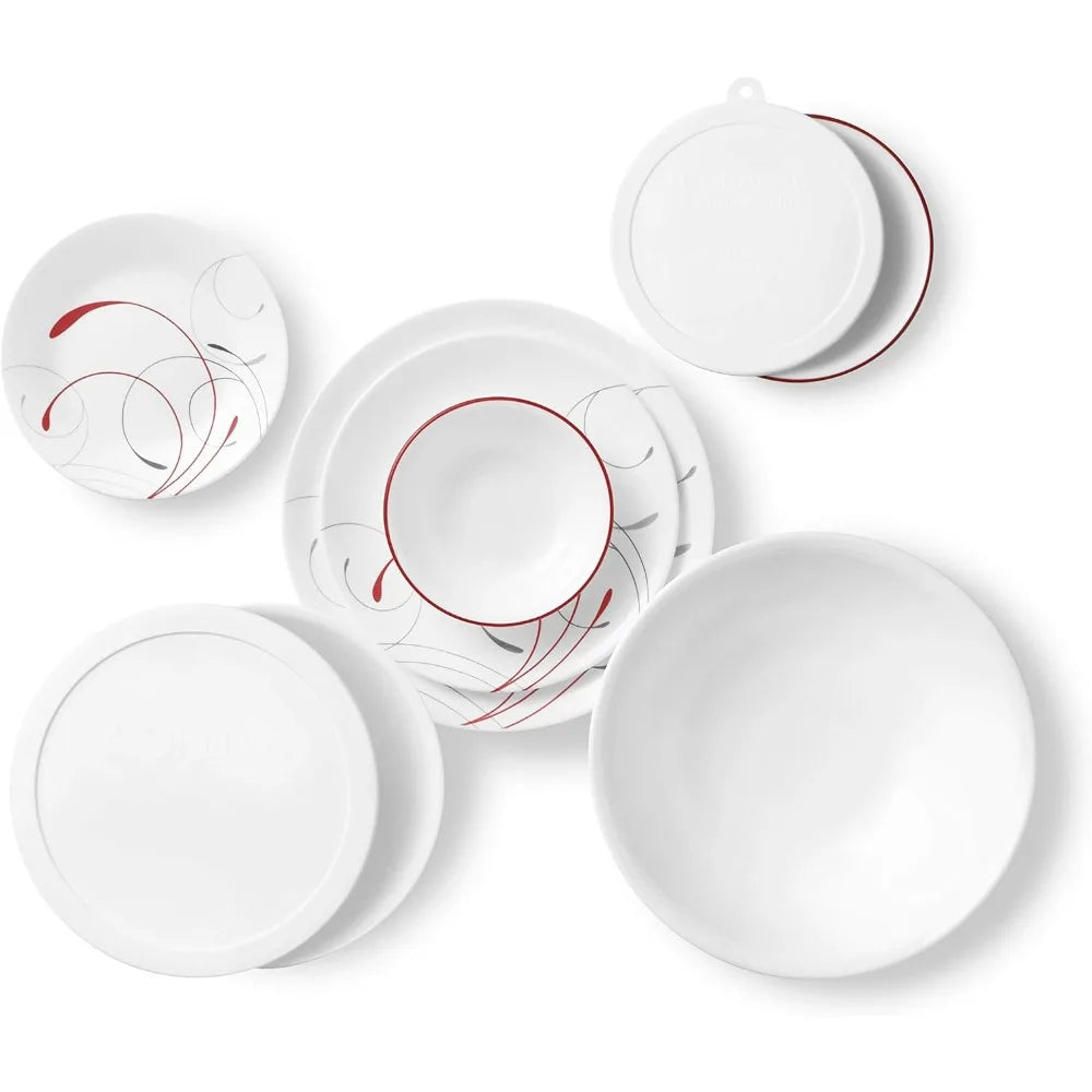 78-Piece Service for 12 Set, Round Glass