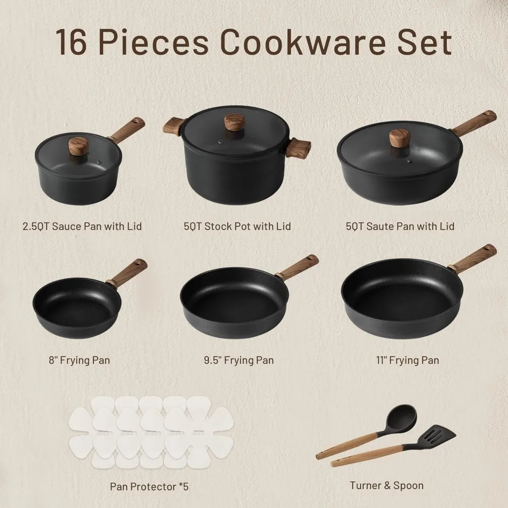 16pcs Pots And Pans Set