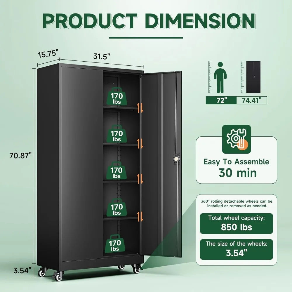 Metal Garage Storage Cabinets with Lock Door
