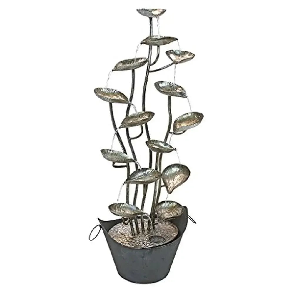 Rain Forest Leaves Garden Metal Water Fountain