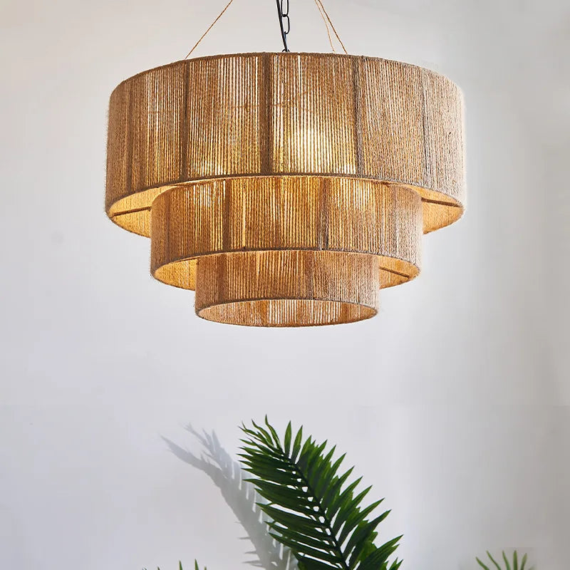 Modern Handmade Rattan Bohemian Chandelier