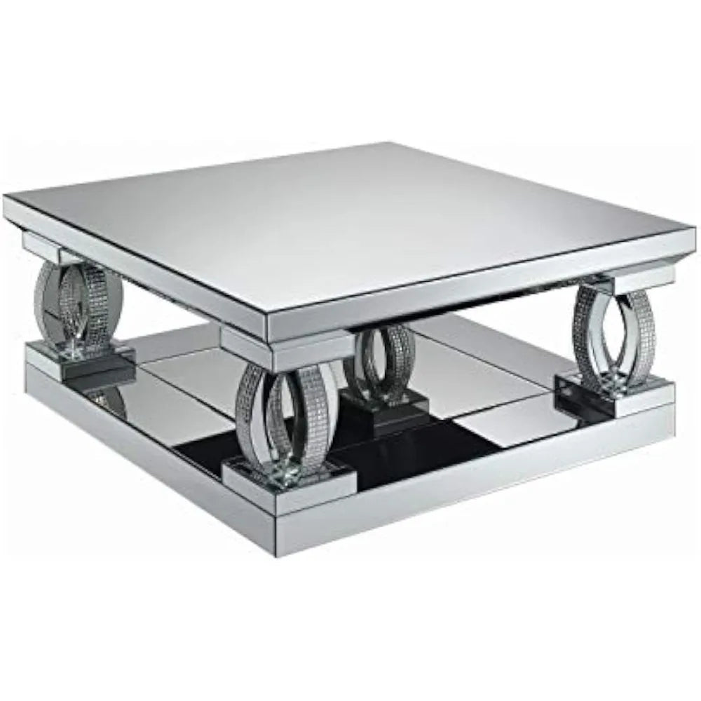 Square Mirrored Cocktail Coffee Table