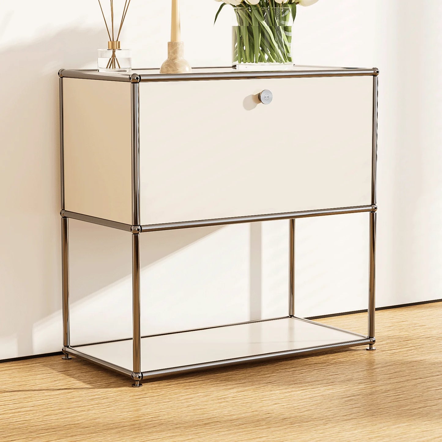 White Storage Modular Furniture Stainless