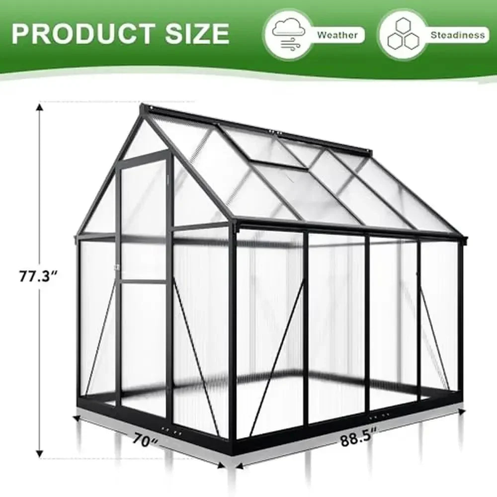 Aluminum Polycarbonate Greenhouse Garden Kit