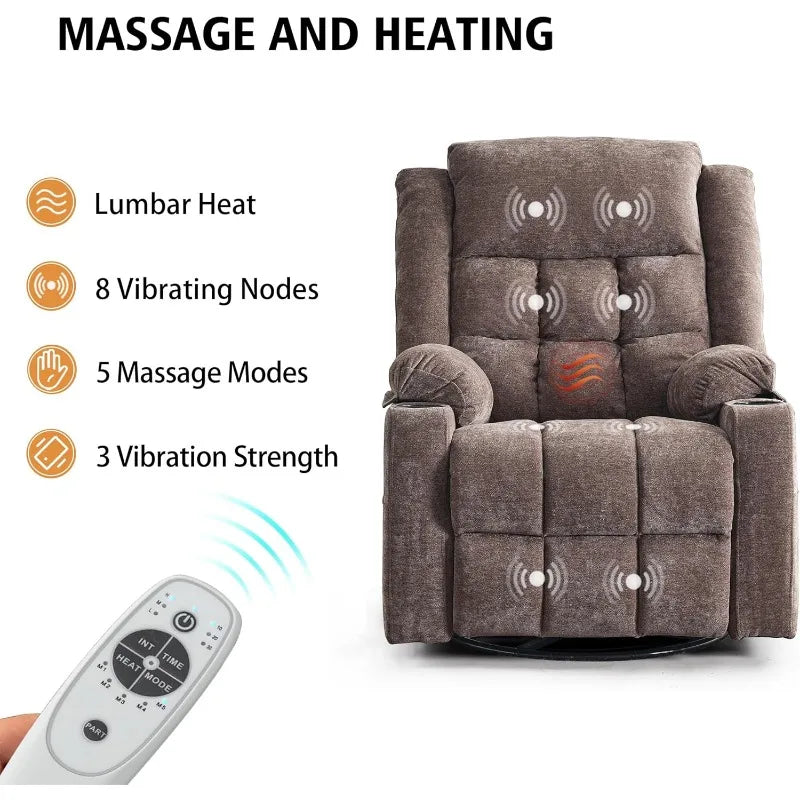 Power Swivel Rocker Recliner Massage Chair