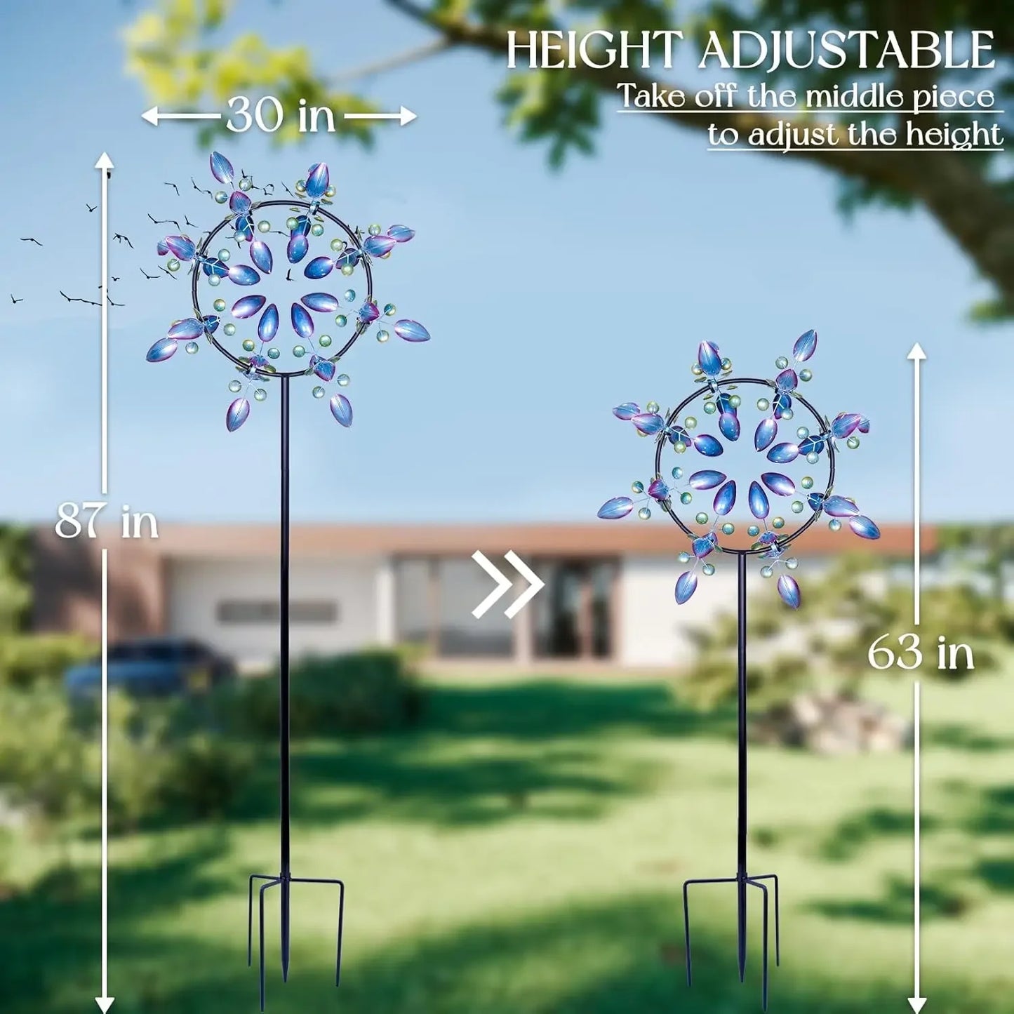 Large Peacock Wind Spinners for Yard Decor