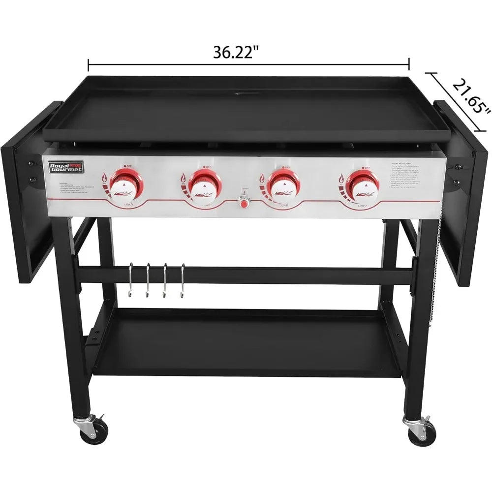 Flat Top Propane Grill Griddle Camping, Red