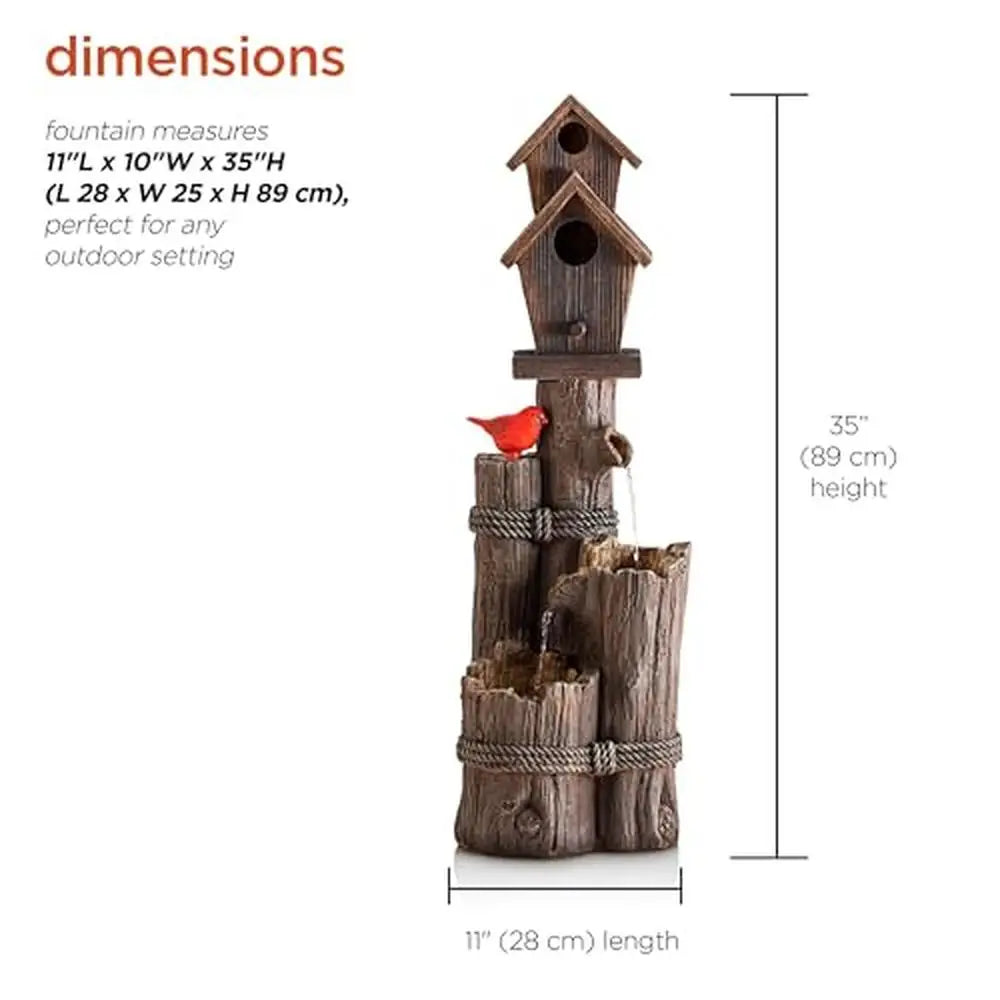 3-Tiered Log and Branch Waterfall