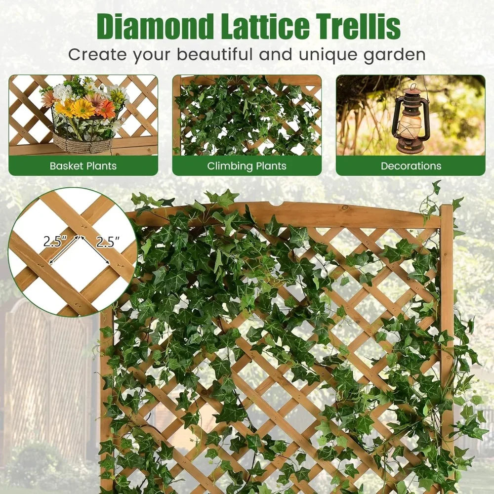 2PCS Raised Garden Bed with Trellis