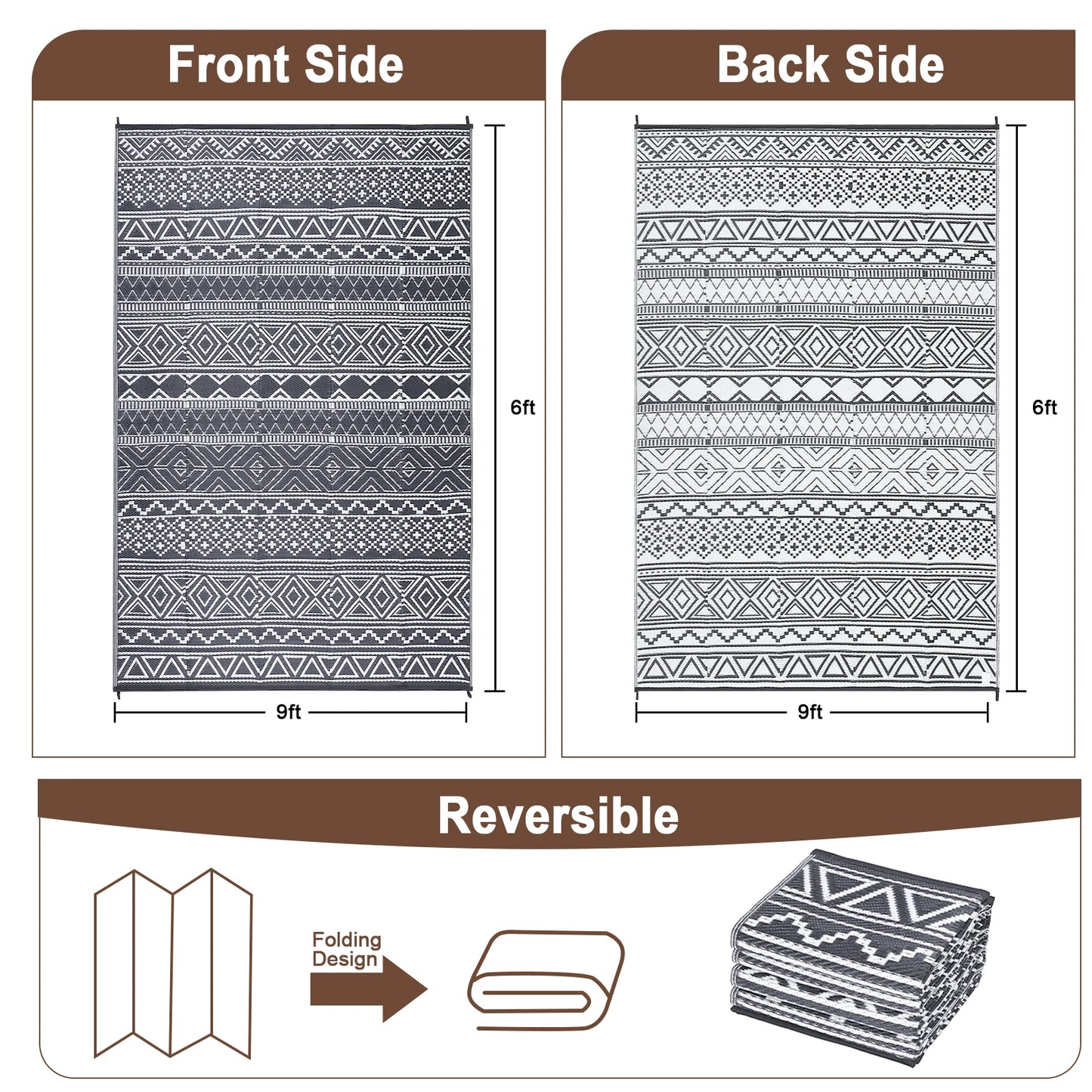 Outdoor Waterproof Reversible Rug