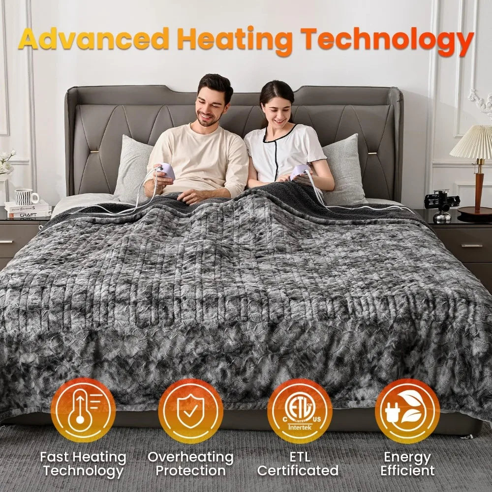 Electric Heated Blanket King Overheat Protection