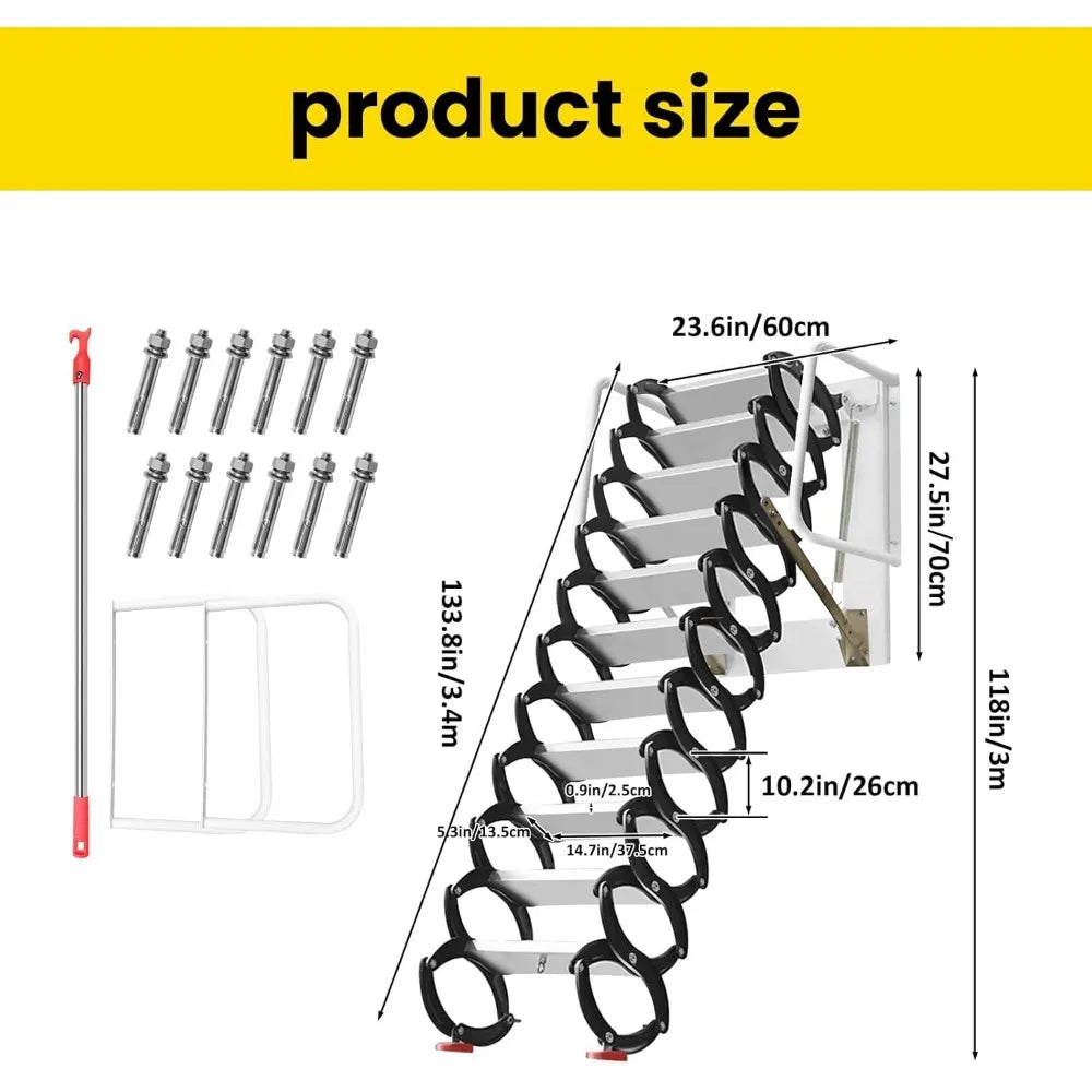 12FT Attic Ladder Pull Down System