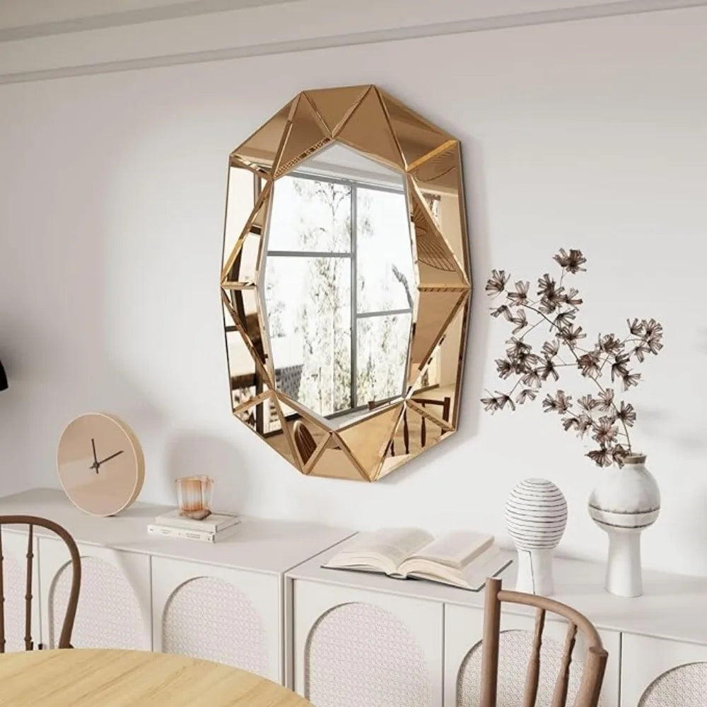 Oval Diamond Shaped Large Wall Mirror