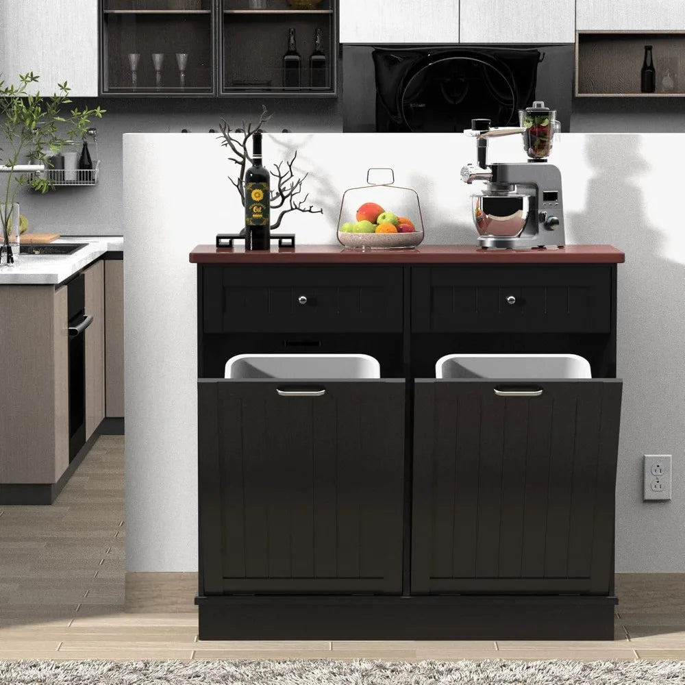 Double Tilt Out Trash Cabinet